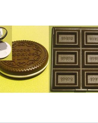 Specchietti tavoletta di cioccolato e biscotto
