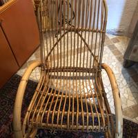 Sedia a dondolo in vero bambù