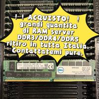 Aquisto RAM Server ECC DDR3/DDR4/DDR5 16/32/64GB