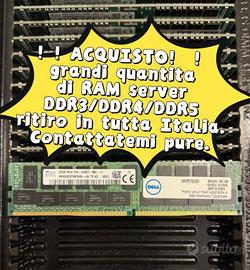 Aquisto RAM Server ECC DDR3/DDR4/DDR5 16/32/64GB