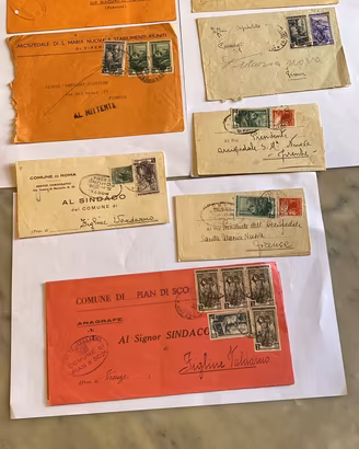 Lotto di 8 buste storiche 1952-54, Comuni Toscani