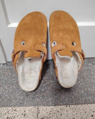 birkenstock in camoscio con pelo
