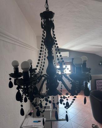 Lampadario barocco plexiglass nero