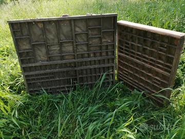 Vecchio cassetto da tipografo 