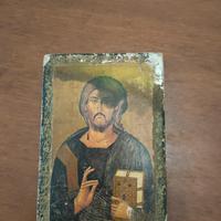Antica icona sacra in legno 
