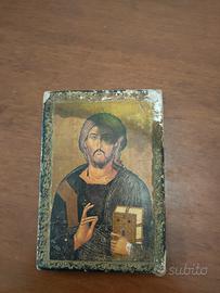 Antica icona sacra in legno 
