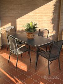 tavolo da giardino metallo con 4 sedie
