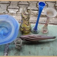 6 pezzi di oggetti in vetro