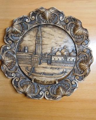 Piatto decorativo in 3D con veduta di Venezia