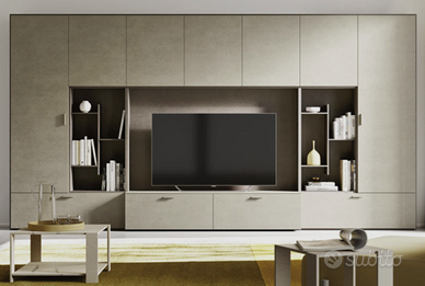 Composizione libreria con vano TV, L 423, H 224 cm