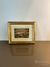 Dipinto sul legno anni 70. 30x25 cornice oro