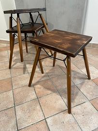 Set 3 sgabelli in vero legno