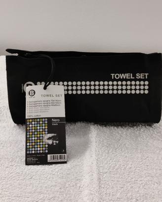 Napkin Towel Set asciugamani cotone nero