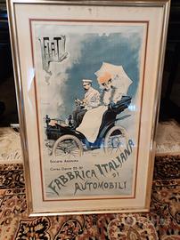 Poster vintage FIAT incorniciato anni 70