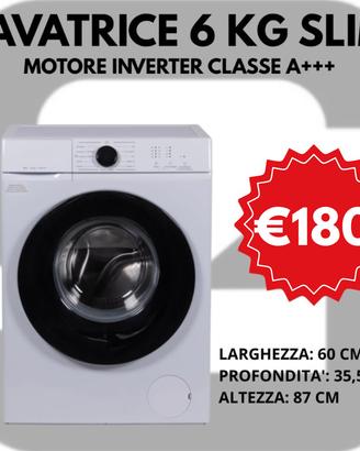LAVATRICE 6 KG SLIM MOTORE INVERTER CLASSE A