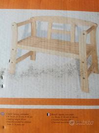 panchina in legno naturale per bimbi  giardino 