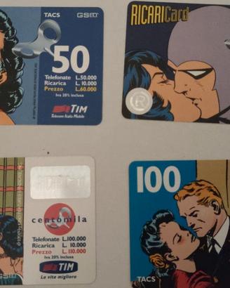 Lotto 4 Ricaricard TIM Vintage Lire - Serie Fumett