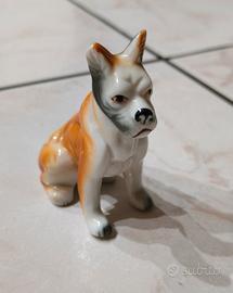 Statuina Cane Boxer vintage in porcellana Taiwan