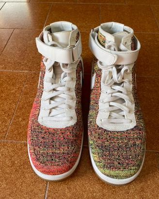 Nike AF1 Mid Flyknit Multi-Color bianche