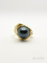 Anello oro 18KT perla Tahiti, HUTTON NEW YORK