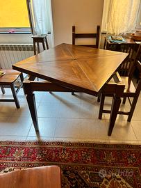 Tavolo Quadrato a Fazzoletto Salvaspazio