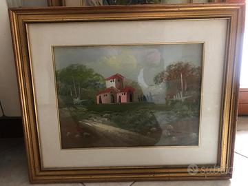 Quadro paesaggio case Marino