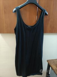 Canottiera nera lunga - slim