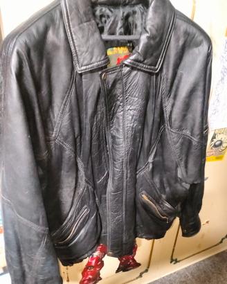 giacca bomber in pelle uomo nappa xl