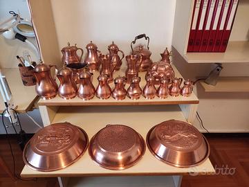 teiere, vassoi in rame