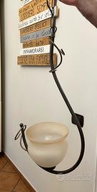 Lampadario in ferro battuto