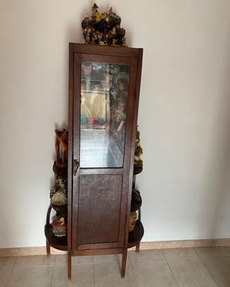 Vetrinetta in legno con vetri Vintage