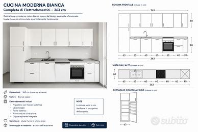 Cucina IKEA VEDDINGE 363cm con elettrodomestici