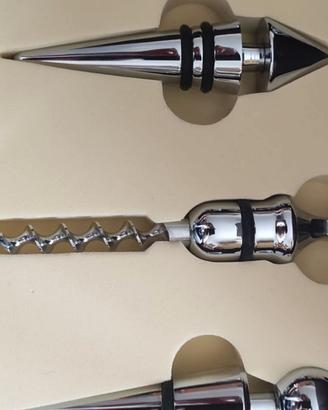 Kit elegante per vino set 6 pezzi Argento Valenti