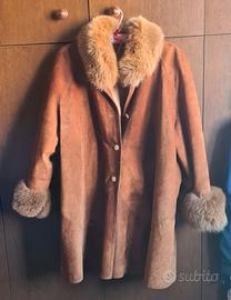Cappotto in vera pelle con pelo di volpe