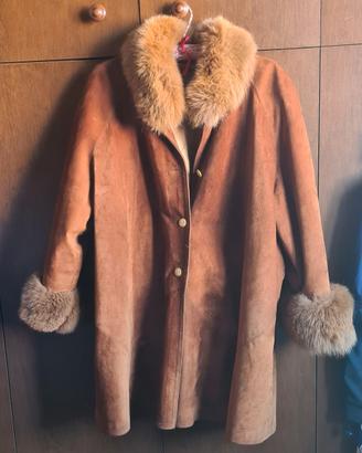 Cappotto in vera pelle con pelo di volpe