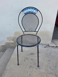 4 sedie da giardino in ferro 