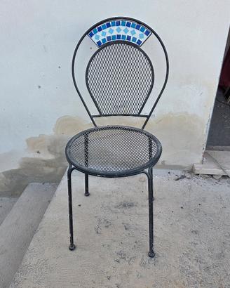 4 sedie da giardino in ferro 