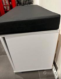 Cuscino pelle nera imbottito e sfoderabile