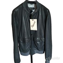 Stewart jacket giacca pelle uomo bomber blu biker