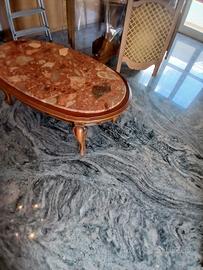 Tavolino vintage in legno e marmo