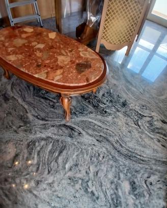 Tavolino vintage in legno e marmo