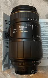 Sigma 70-300 app macro AF. obiettivo