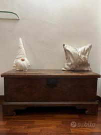 Antica Panca Baule in Legno Massello