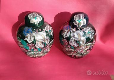 coppia vaso artigianato cinese vintage