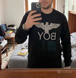 Felpa boy london uomo nera logo in 3D