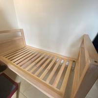 Letto a castello in legno decapato bianco