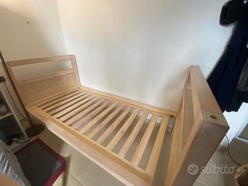 Letto a castello in legno decapato bianco