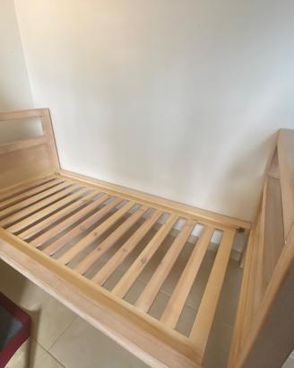 Letto a castello in legno decapato bianco