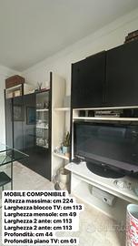 mobile soggiorno moderno bianco/nero+cassettiera  