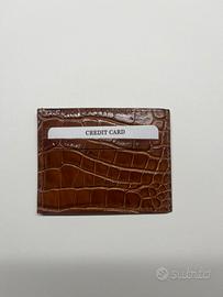 Portacarte Vera pelle in coccodrillo made in Italy